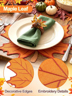 Alphatool Fall Placemats Set of 6 for Thanksgiving Table Decor