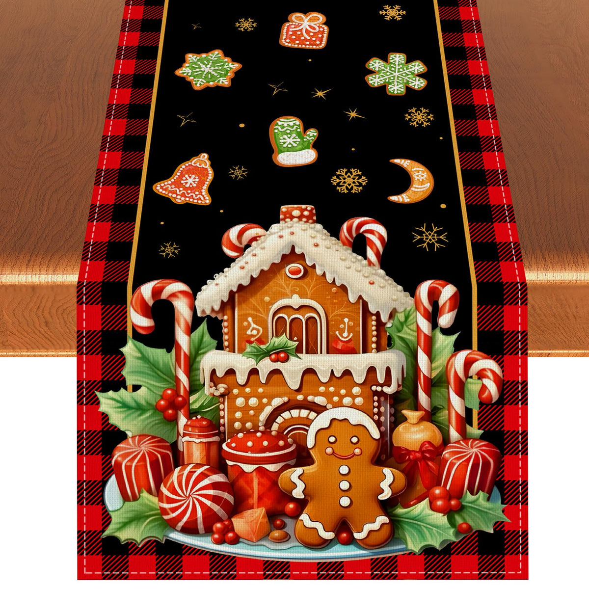 Rvsticty Fall Table Runner,Autumn Thanksgiving Decorations for Home Decor