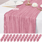 12 Pack Brown Table Runner 10Ft Cheesecloth Table Runner Rustic Gauze Table Runners Romantic Long Sheer Fabric Cheese Cloth Table Runners for Wedding Party Bridal Baby Shower