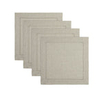 Solino Home 100% Pure Linen Placemats Green Hemstitch, 14 x 19 in, Set of 4