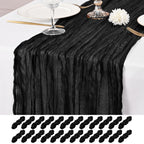 12 Pack Brown Table Runner 10Ft Cheesecloth Table Runner Rustic Gauze Table Runners Romantic Long Sheer Fabric Cheese Cloth Table Runners for Wedding Party Bridal Baby Shower