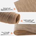 Timeet Placemats Set of 6, Heat Resistant Non-Slip Place Mats, Durable Washable PVC Vinyl Woven Table Mats, Linen Textured Table Placemats for Dining Kitchen Resistant Easy to Clean(Brown)