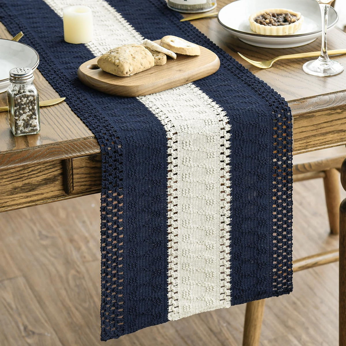 Artoid Mode Dark Grey Farmhouse Rustic Table Runner 12x72 Inch