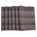 Place Mats PVC Set of 6, Table Placemats Set of 6 PVC Table Mats Natural Color (6 pcs, Red Leaves)