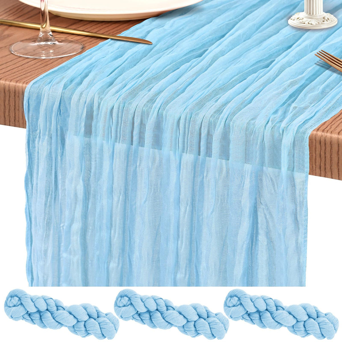 10 Pack Light Pink Cheesecloth Table Runner Wedding Birthday Table Decor