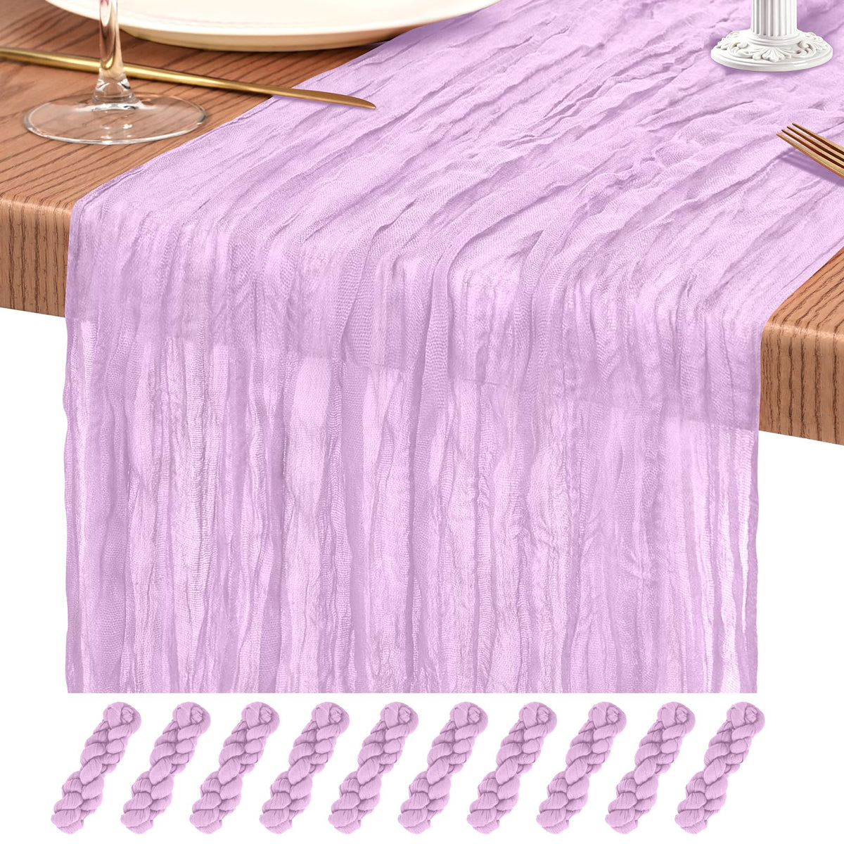 10 Pack Light Pink Cheesecloth Table Runner Wedding Birthday Table Decor