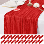 12 Pack Brown Table Runner 10Ft Cheesecloth Table Runner Rustic Gauze Table Runners Romantic Long Sheer Fabric Cheese Cloth Table Runners for Wedding Party Bridal Baby Shower