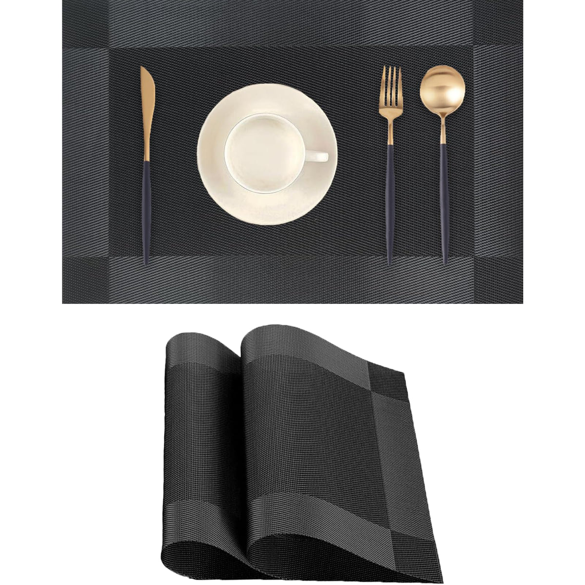 Beige Placemats Set of 2 - Heat-Resistant, Non-Slip Table Mats