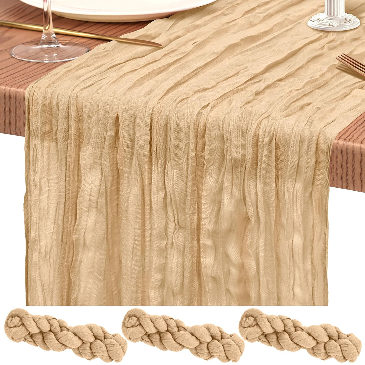 10 Pack Light Pink Cheesecloth Table Runner Wedding Birthday Table Decor