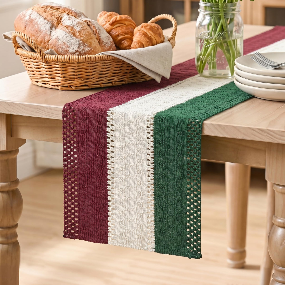 Artoid Mode Dark Grey Farmhouse Rustic Table Runner 12x72 Inch