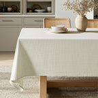 MIULEE Natural Beige Linen Rectangle Tablecloth 60x84 Inch