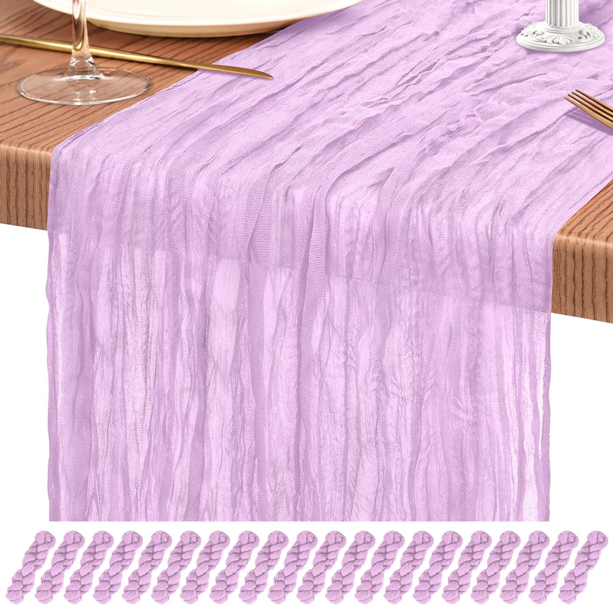 10 Pack Light Pink Cheesecloth Table Runner Wedding Birthday Table Decor