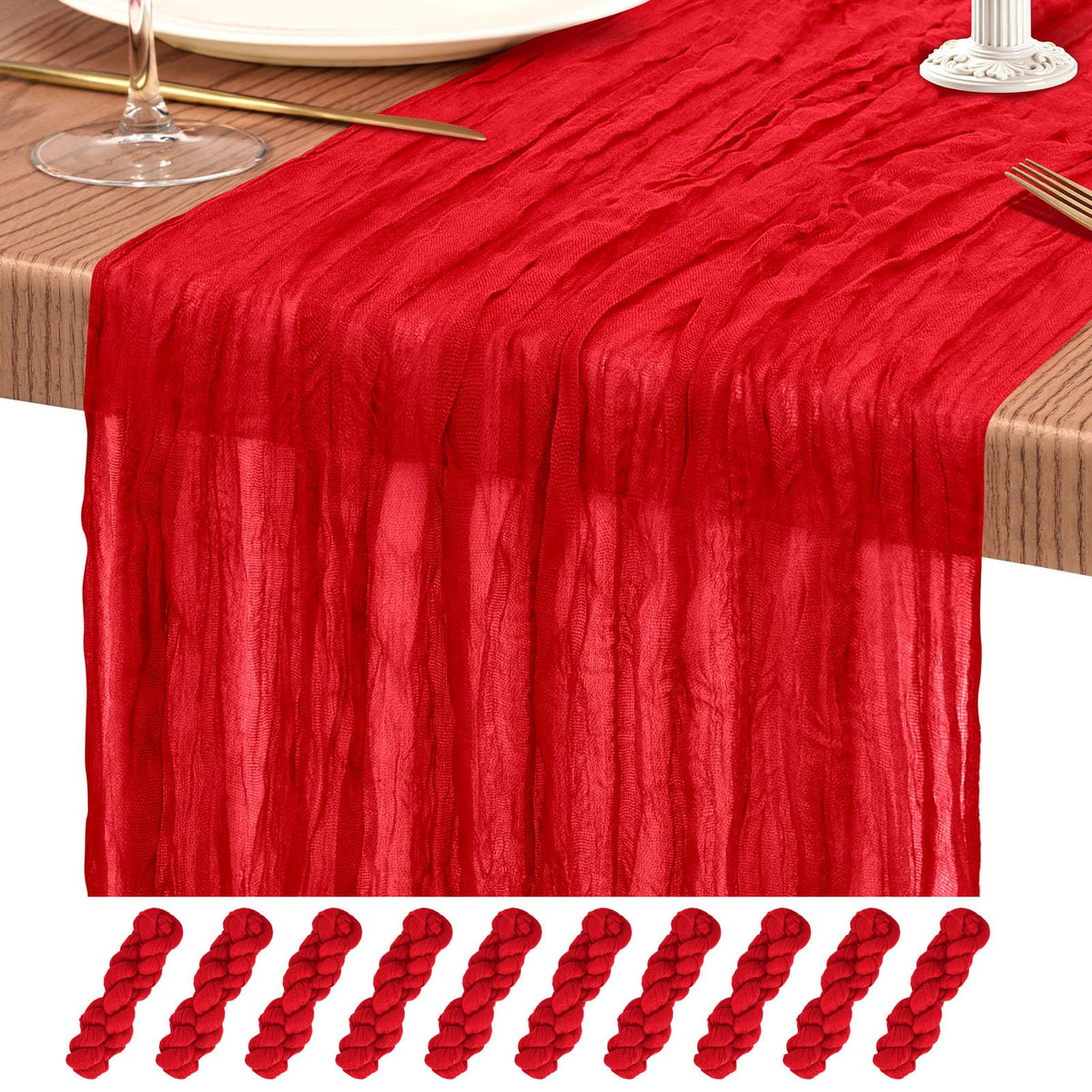 10 Pack Light Pink Cheesecloth Table Runner Wedding Birthday Table Decor