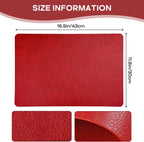 Faux Leather Placemats Set of 6, Washable Place Mats, Vinyl Placemats Wipeable Waterproof Oil-Proof Heat Resistant PU Table Mats for Dining, Kitchen, Hotel,43 * 30cm,Red