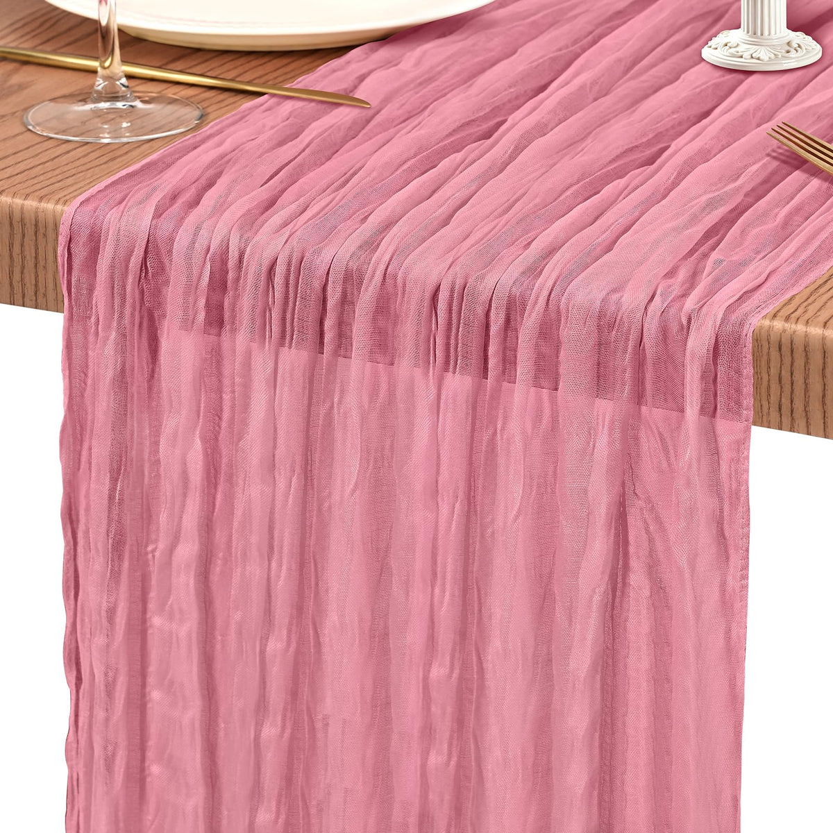 10 Pack Light Pink Cheesecloth Table Runner Wedding Birthday Table Decor