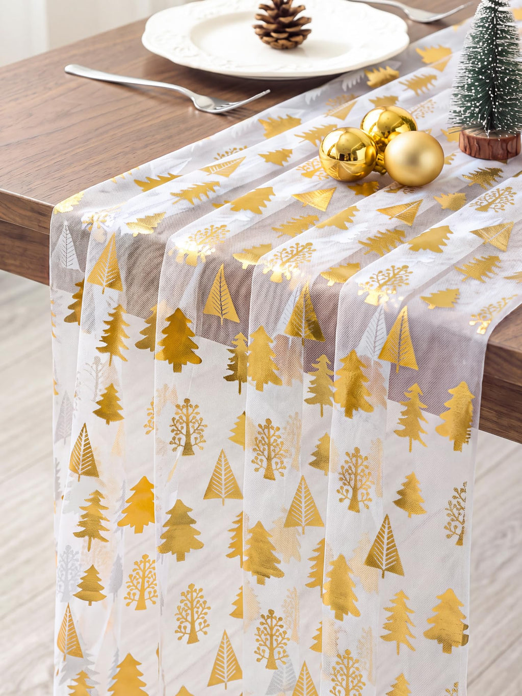 FEXIA Beige Cheesecloth Table Runner Gauze Rustic Boho Party Decoration