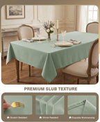 Table Cloths Rectangle 6ft, Slub Textured, Waterproof, 2-Pack