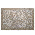 Place Mats PVC Set of 6, Table Placemats Set of 6 PVC Table Mats Natural Color (6 pcs, Red Leaves)