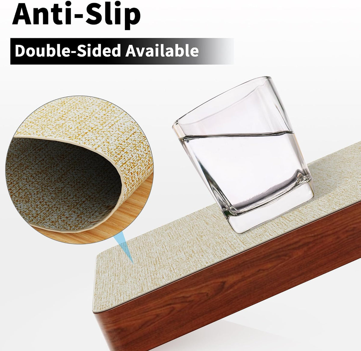 DOLOPL Placemats Set of 6, Reversible Faux Leather Place Mats, Beige