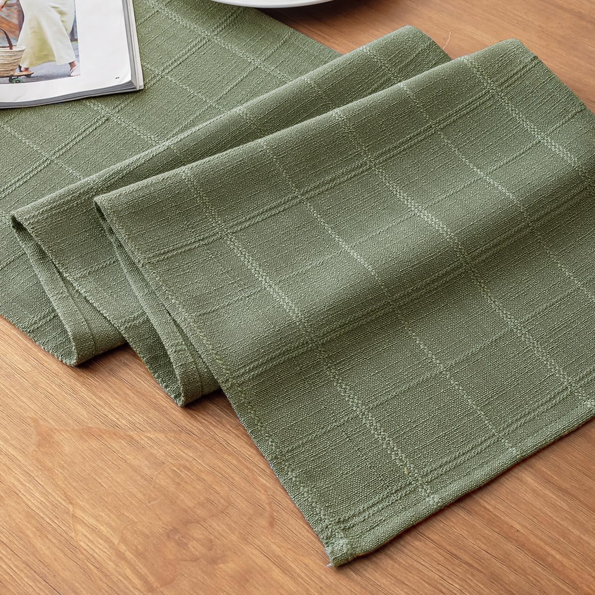 Linen Textured Table Runner, Ivory Table Runners 72 Inches Long