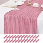 12 Pack Brown Table Runner 10Ft Cheesecloth Table Runner Rustic Gauze Table Runners Romantic Long Sheer Fabric Cheese Cloth Table Runners for Wedding Party Bridal Baby Shower