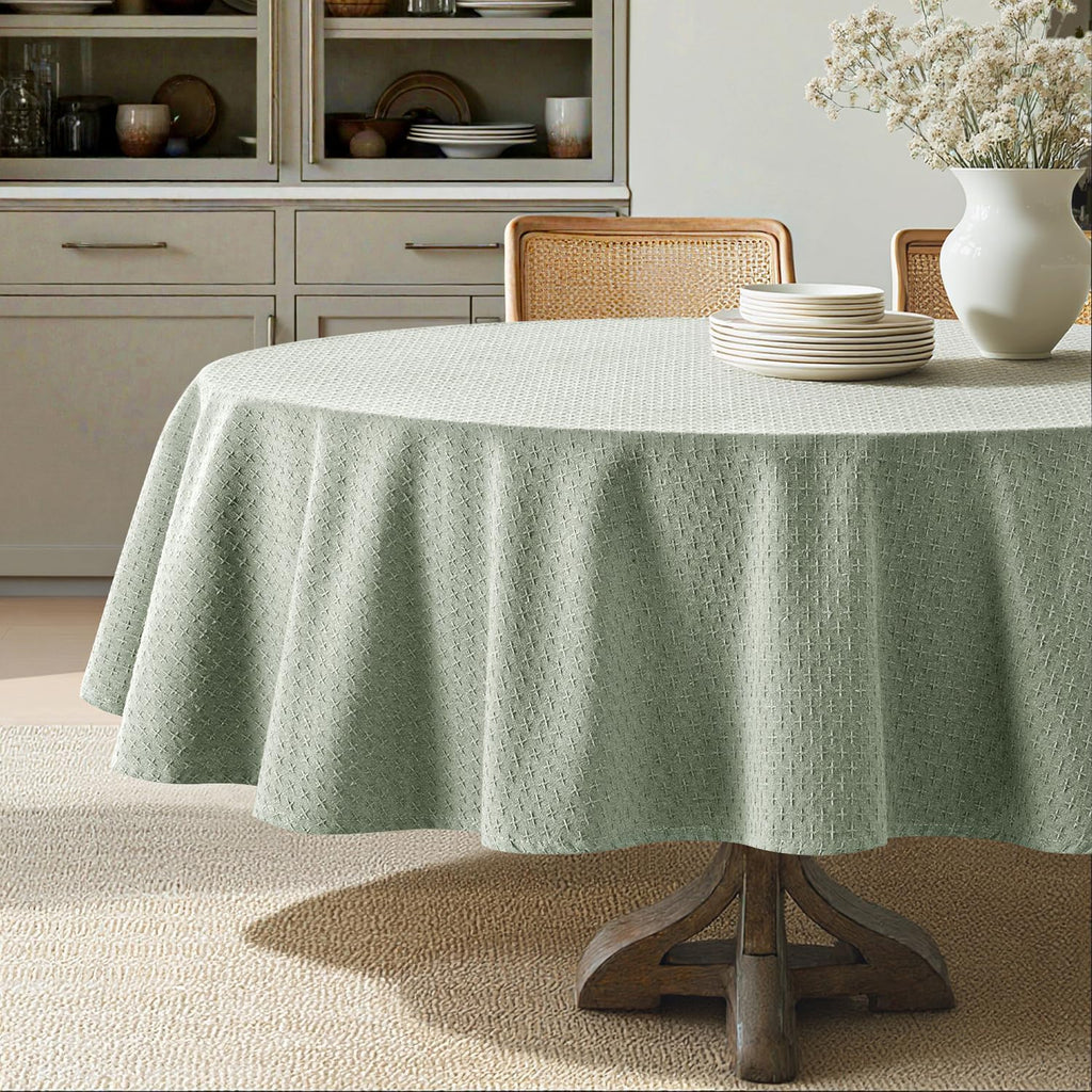 MIULEE Natural Beige Linen Rectangle Tablecloth 60x84 Inch