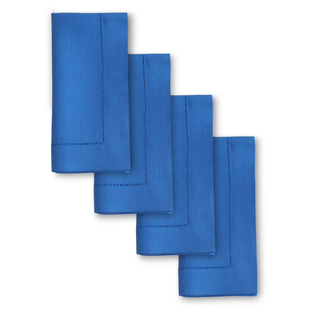 Solino Home 100% Pure Linen Placemats Green Hemstitch, 14 x 19 in, Set of 4