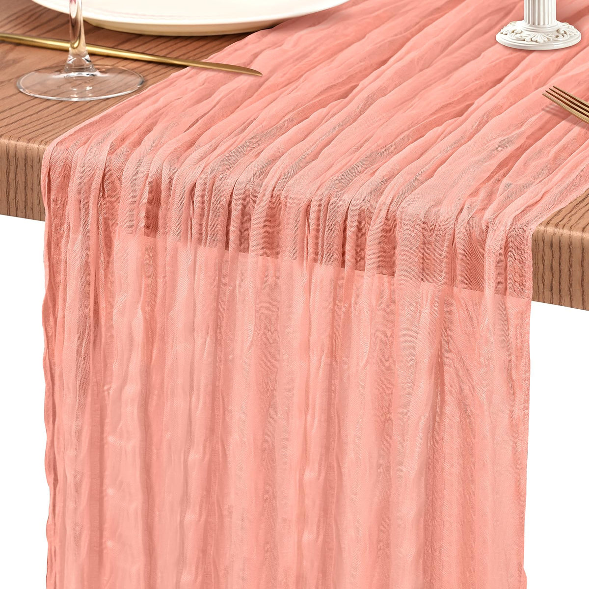 10 Pack Light Pink Cheesecloth Table Runner Wedding Birthday Table Decor