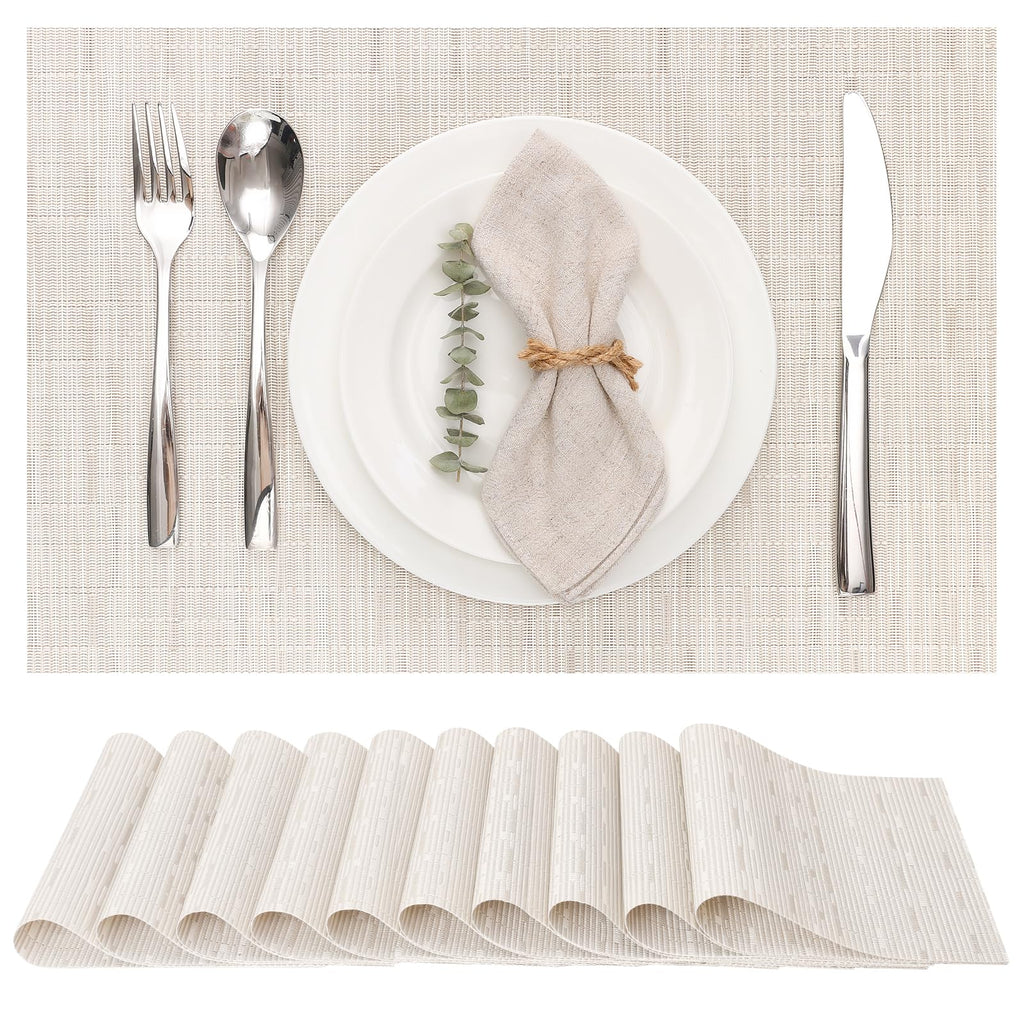 Myir JUN Black Placemats Set of 8 Kitchen and Dining Table Placemats