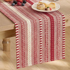 Artoid Mode Black Farmhouse Stripe Braided Table Runner 12x72 Inch