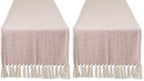 DII Woven Basic Tabletop Collection Chevron Table Runner, 15x72, Off-White
