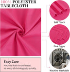 10 Packs 120 Inch Hot Pink Round Polyester Tablecloths