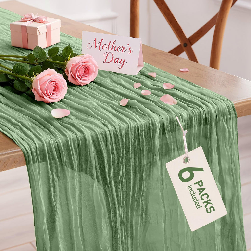 Pureegg 2 Pack Cheesecloth Table Runner 120 Inch Rust