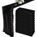 12 Pack 10Ft Cheesecloth Table Runner 35x120 Inch Boho Gauze Rustic Cheese Cloth Long Romantic Table Runner for Wedding Bridal Shower Birthday Party Table Decor (Beige)