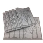 Place Mats PVC Set of 6, Table Placemats Set of 6 PVC Table Mats Natural Color (6 pcs, Red Leaves)