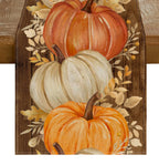 RABUSOFA Fall Table Runner 13x72 Inch Orange Pumpkins Fall Decor for Home