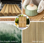 4-Pack Bamboo Placemats,Woven Heat-Resistant Rectangular Table Mats,Natural Dining Place Mats,Rustic Japanese Style Wood Mats for Indoor Dining,Kitchen and Party Use, Coffee