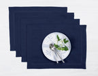 Solino Home 100% Pure Linen Placemats Green Hemstitch, 14 x 19 in, Set of 4