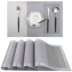 PIGCHCY Place Mats Heat-Resistant Non Slip Placemats Washable Easy to Clean Woven Vinyl Placemats for Dining Table (Set of 4, Brown)