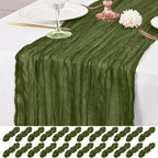 12 Pack Brown Table Runner 10Ft Cheesecloth Table Runner Rustic Gauze Table Runners Romantic Long Sheer Fabric Cheese Cloth Table Runners for Wedding Party Bridal Baby Shower