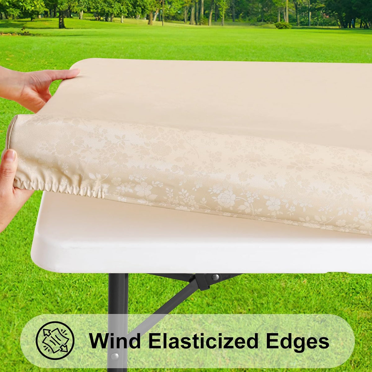 Smiry Heavy Duty Vinyl Fitted Tablecloths for 6 Foot Rectangle Tables
