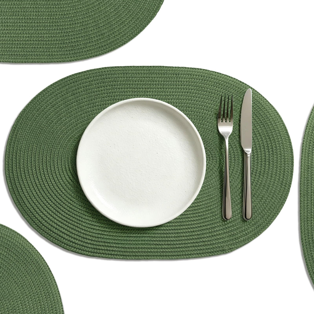 AHHFSMEI Placemats Set of 8 for Dining Table Washable Woven Non-Slip 18x12 inches Placemat Heat-Resistant Durable Table Mats for Dining Table Easy to Clean (Yellow, 8)