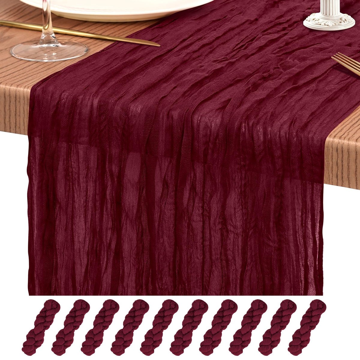 10 Pack Light Pink Cheesecloth Table Runner Wedding Birthday Table Decor