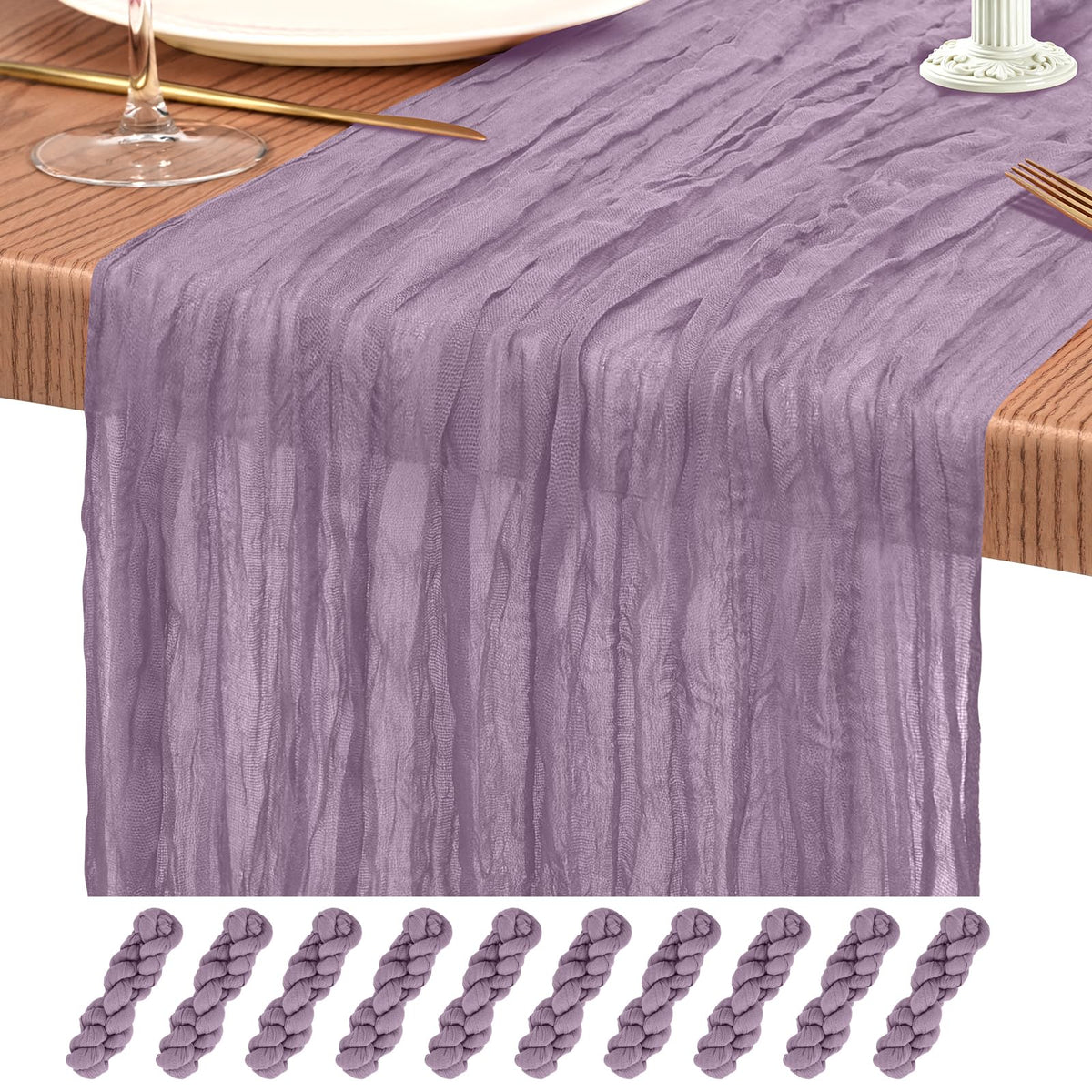 10 Pack Light Pink Cheesecloth Table Runner Wedding Birthday Table Decor