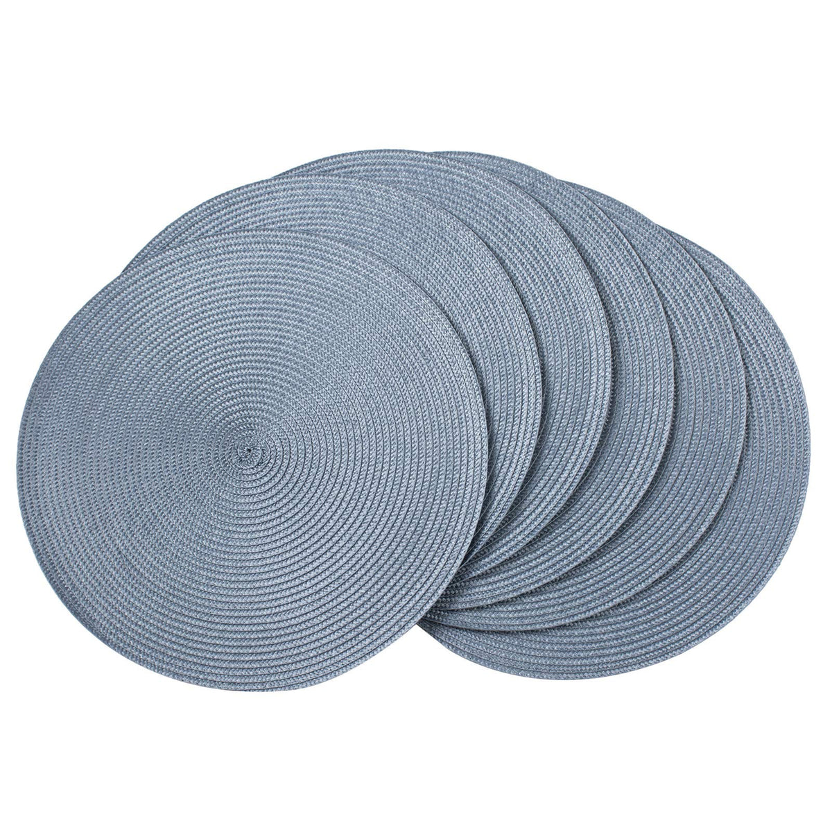 AHHFSMEI Round Braided Placemats Set of 6 15 Inch Black Table Mats