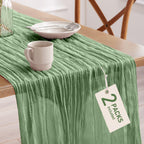 Pureegg 2 Pack Cheesecloth Table Runner 120 Inch Black