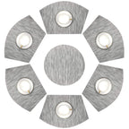 SHACOS Small Round Table Placemats Set of 5 Woven Vinyl Wedge Placemats with Centerpiece Round Table Mats Heat Resistant Wipe Clean (5, Black Gray)