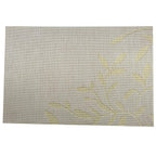 Place Mats PVC Set of 6, Table Placemats Set of 6 PVC Table Mats Natural Color (6 pcs, Red Leaves)