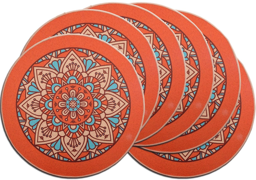 PIGCHCY Place Mats Heat-Resistant Non Slip Placemats Washable Easy to Clean Woven Vinyl Placemats for Dining Table (Set of 4, Brown)