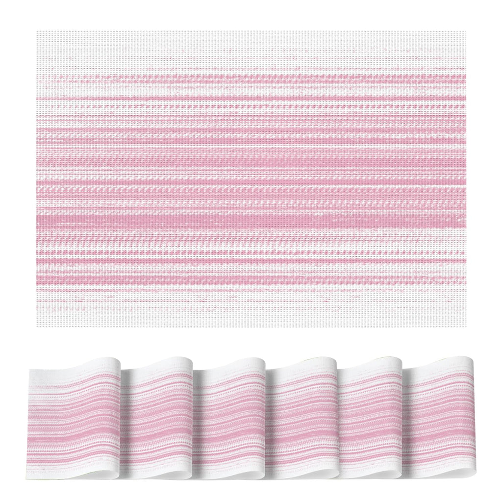 Artoid Mode Purple Gradient Stripes Placemats Set of 4, Washable Heat Resistant Non-Slip Woven Plastic Mardi Gras PVC Place Mats for Farmhouse Party Kitchen Dining Decor